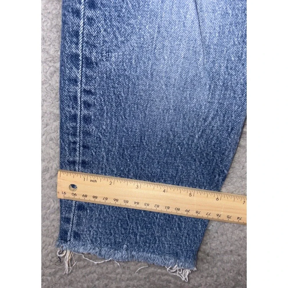 Levis 501 S Skinny XX Premium Big E Jeans Button Fly Women 25x28 Blue Frayed